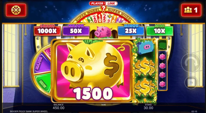 Bigger Piggy Bank Super Wheel grande vitória