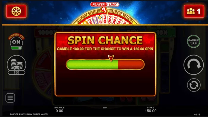 Bigger Piggy Bank Super Wheel chance de girar